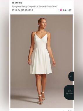 DB Studio White Wedding Dress Size 14 Rehearsal/Bachelorette/Bridal Shower